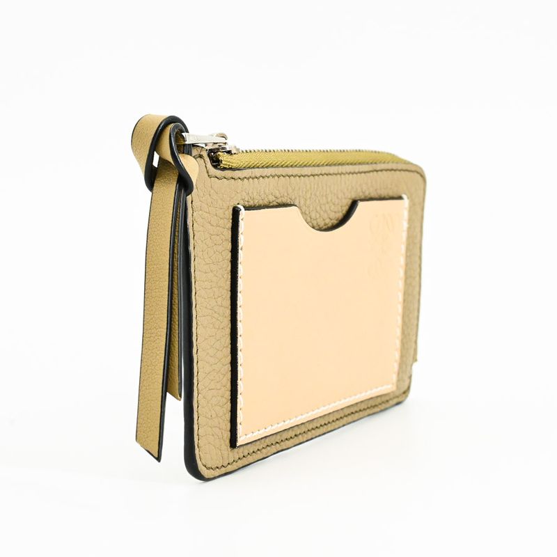 Loewe Wallet Coin Card Holder Khaki Greige