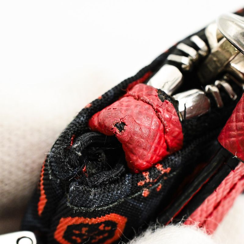 Prada Coin Case Leather Red