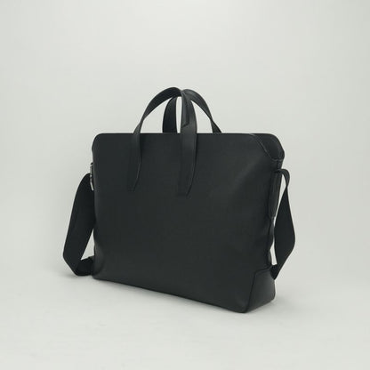 Hermes Porto Document City News Tote Shoulder Bag Epsom Noir Black