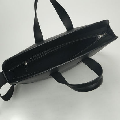 Hermes Porto Document City News Tote Shoulder Bag Epsom Noir Black