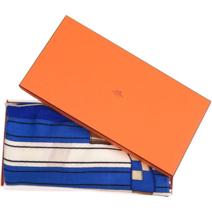 Hermes Carre 140 Geant Volt Epi Louette Cashmere Silk White Scarf