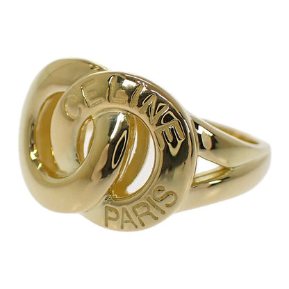 Celine Double Circle Rin 18K Yellow Gold Ring