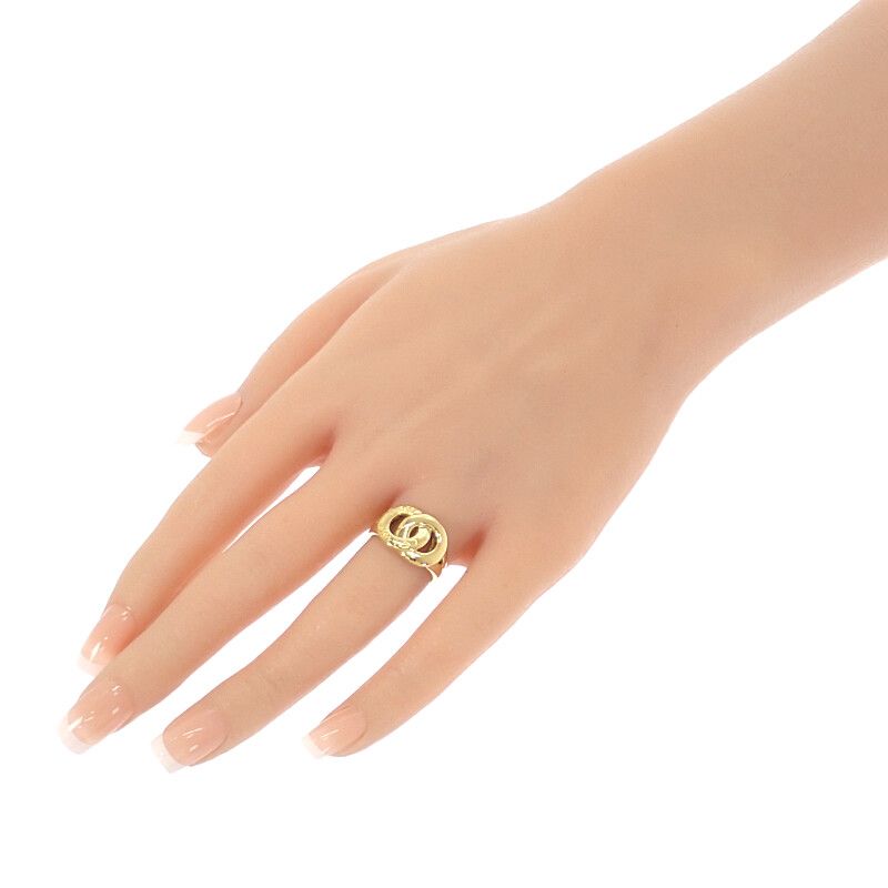 Celine Double Circle Rin 18K Yellow Gold Ring