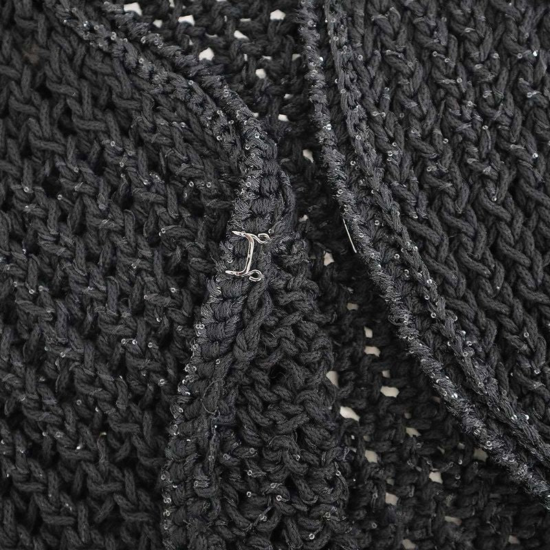Chanel Sequin Knit Vest Black 34