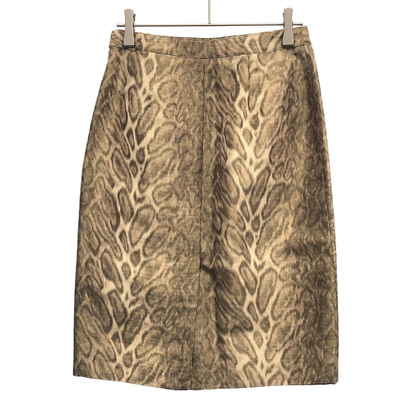 Celine Leopard Pencil Skirt Gold 34