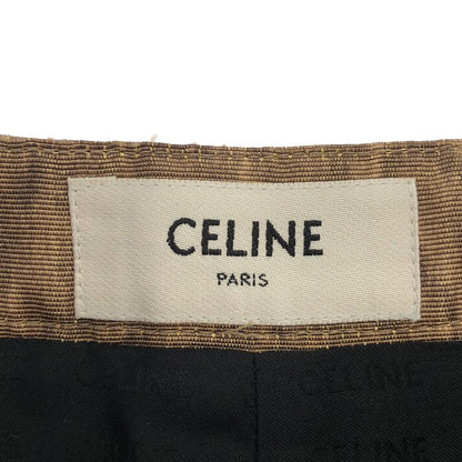 Celine Leopard Pencil Skirt Gold 34