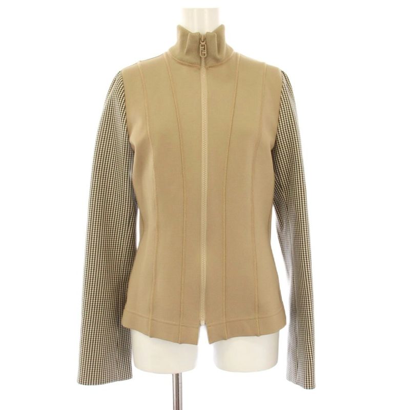 Fendi Multilayer Jacket Ensemble Check 42 Beige Aksm