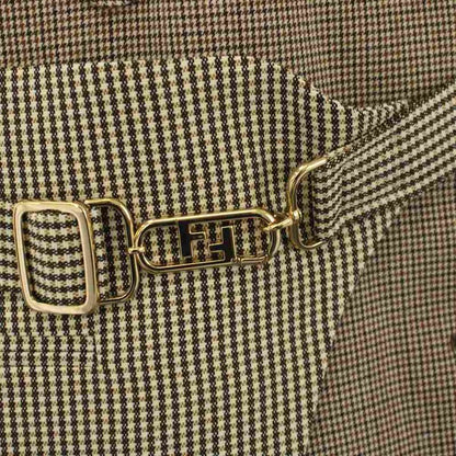 Fendi Multilayer Jacket Ensemble Check 42 Beige Aksm