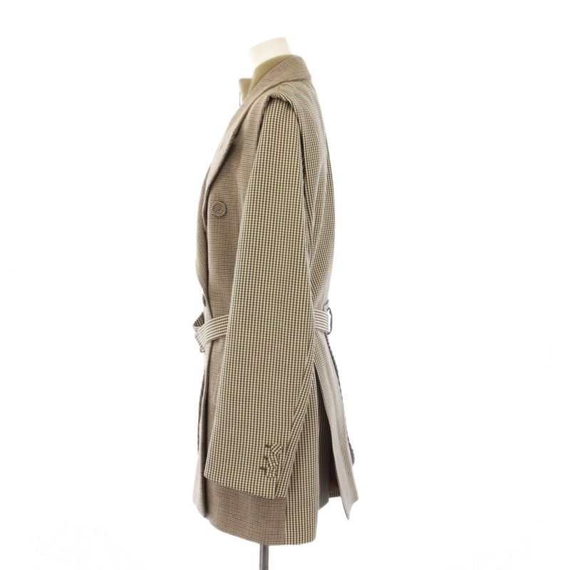 Fendi Multilayer Jacket Ensemble Check 42 Beige Aksm