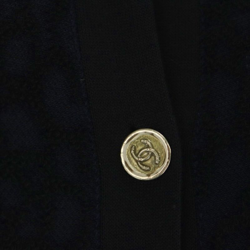 Chanel Camellia Cardigan Cotton Navy Blue