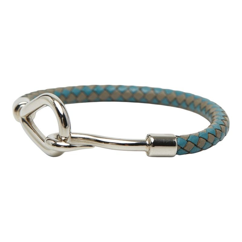 Hermes Intrecciato Jumbo Blue Gray Leather Metal