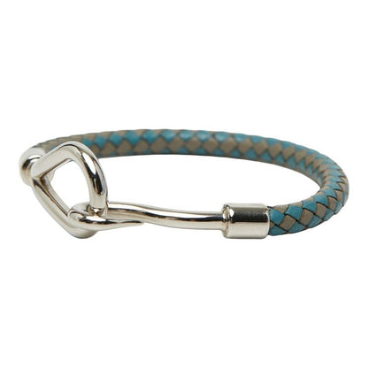 Hermes Intrecciato Jumbo Blue Gray Leather Metal