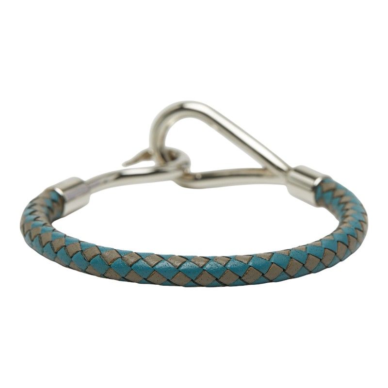 Hermes Intrecciato Jumbo Blue Gray Leather Metal