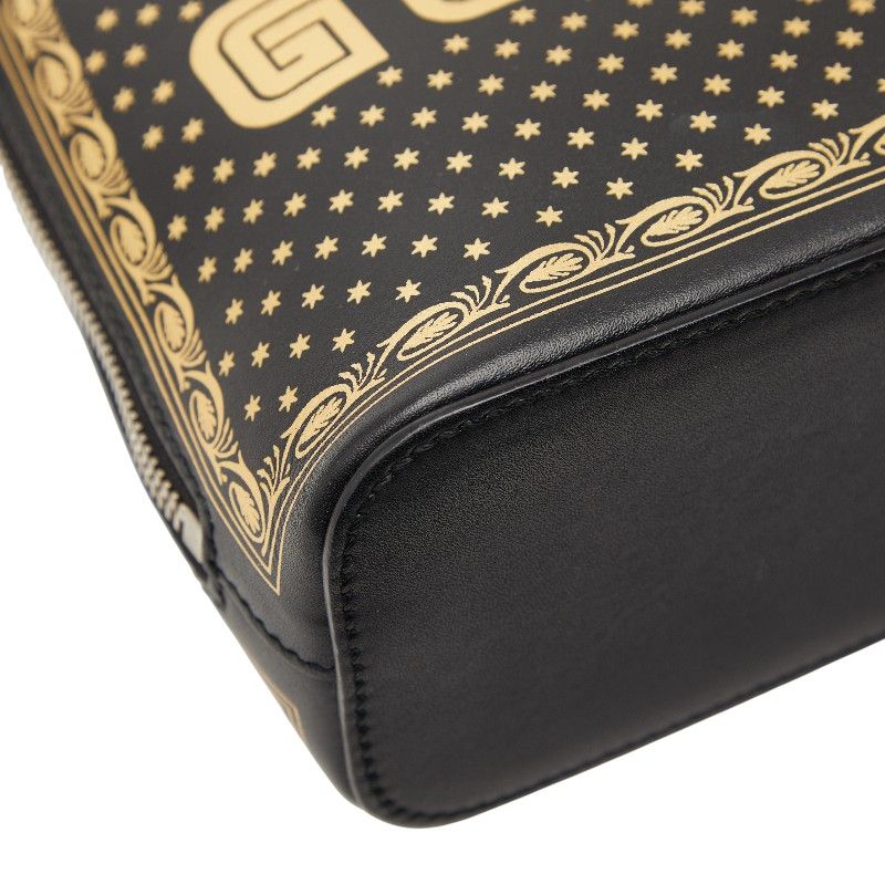 Gucci Sega Guccy Crossbody Shoulder Bag Black Leather