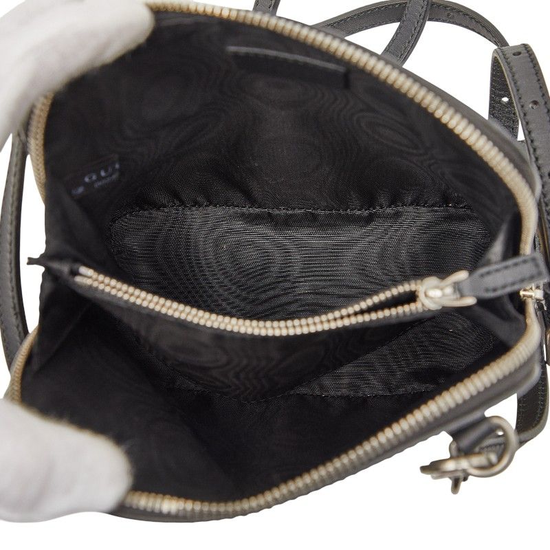 Gucci Sega Guccy Crossbody Shoulder Bag Black Leather