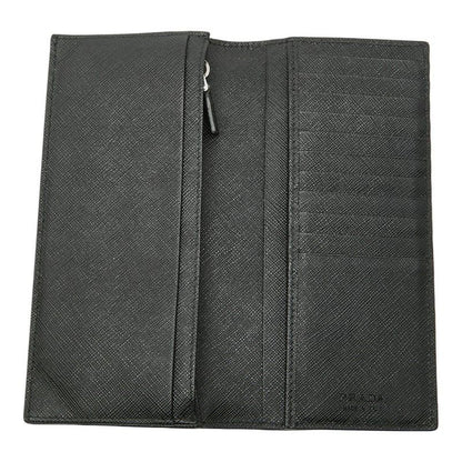 Prada Triangle Bifold Wallet Black Nero Saffiano Leather