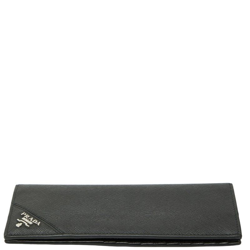 Prada Triangle Bifold Wallet Black Nero Saffiano Leather