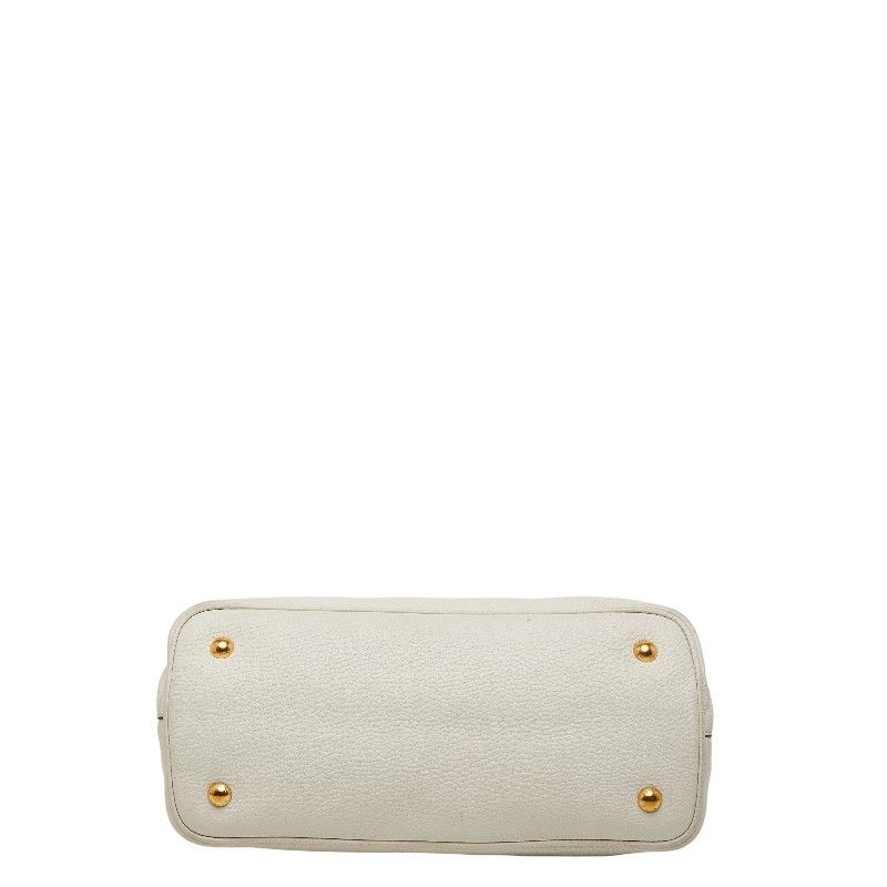 Prada Shoulder Bag 2-Way White Leather