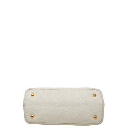 Prada Shoulder Bag 2-Way White Leather