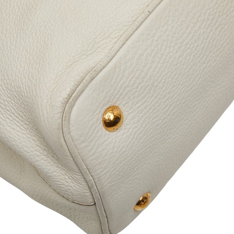Prada Shoulder Bag 2-Way White Leather