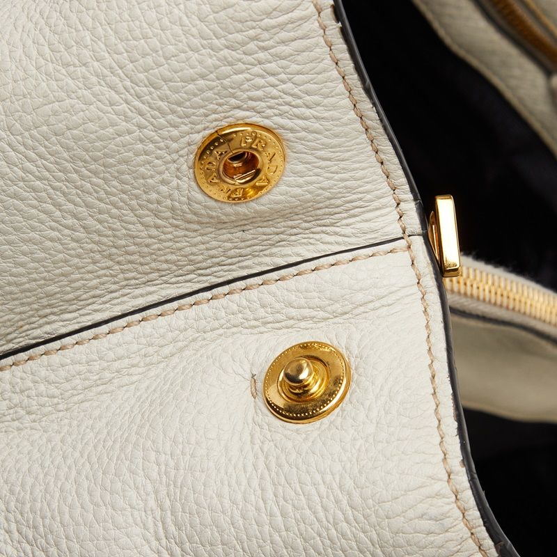 Prada Shoulder Bag 2-Way White Leather