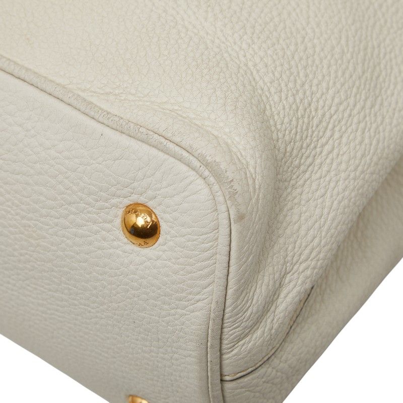 Prada Shoulder Bag 2-Way White Leather