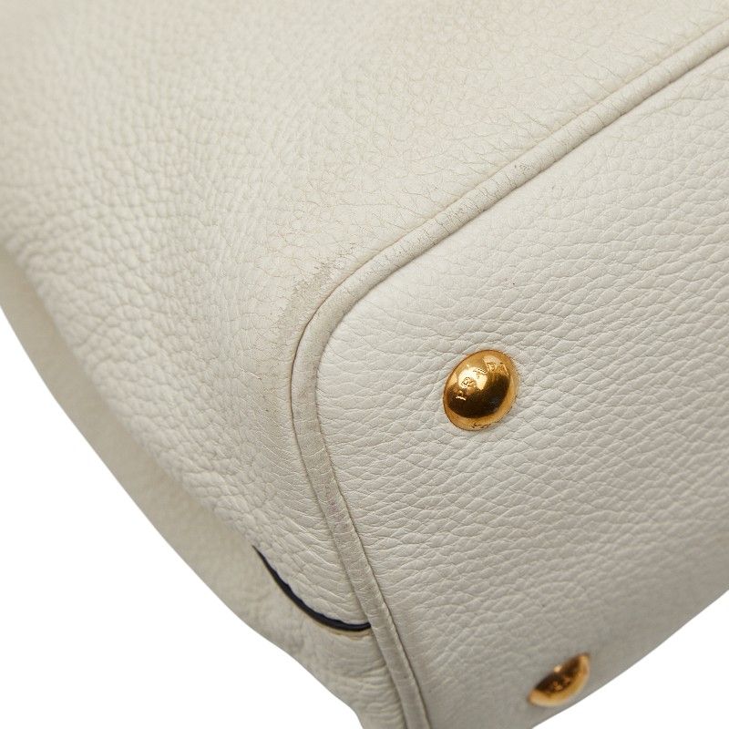 Prada Shoulder Bag 2-Way White Leather