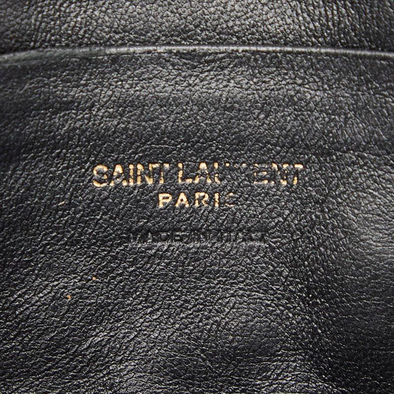 Saint Laurent YSL Logo Tassel Chain Shoulder Bag Black Leather
