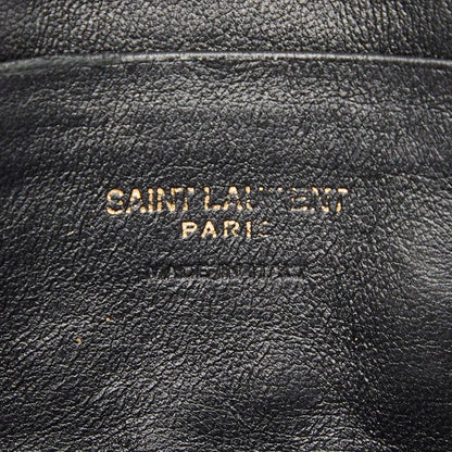 Saint Laurent YSL Logo Tassel Chain Shoulder Bag Black Leather