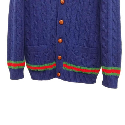 Gucci Cashmere Wool Cable Knit Cardigan Sherry