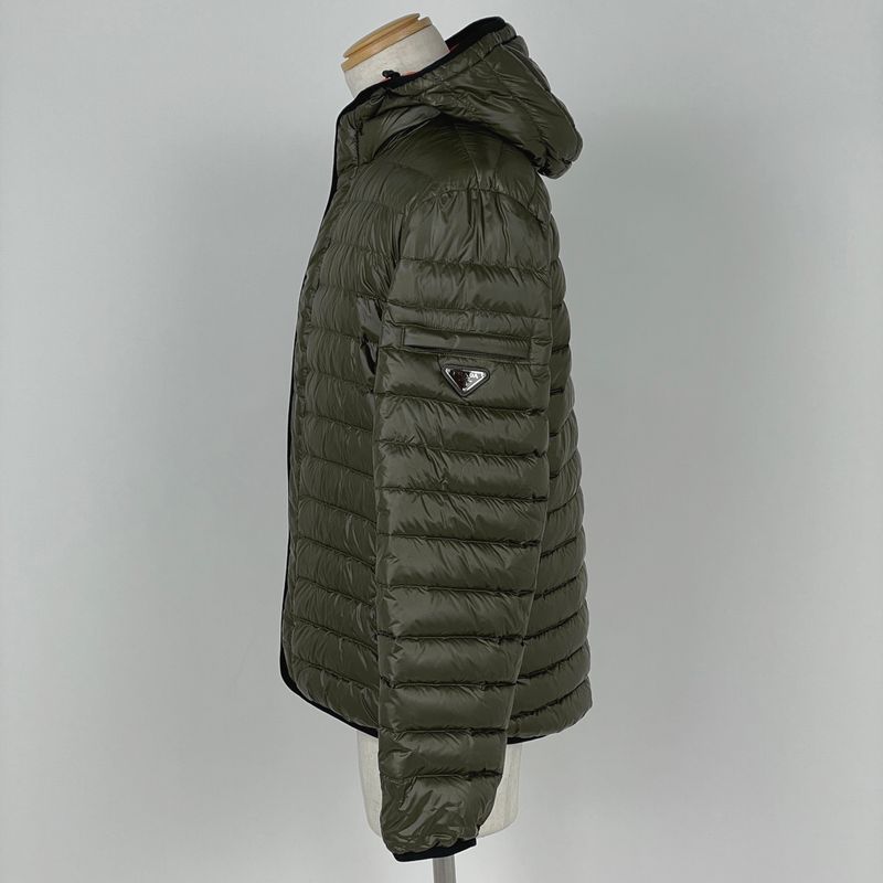 Prada Down Jacket Khaki Polyester Green
