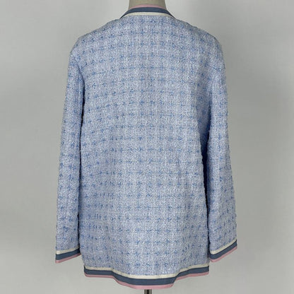 Gucci Colorless Jacket Tweed Jackets Light Blue