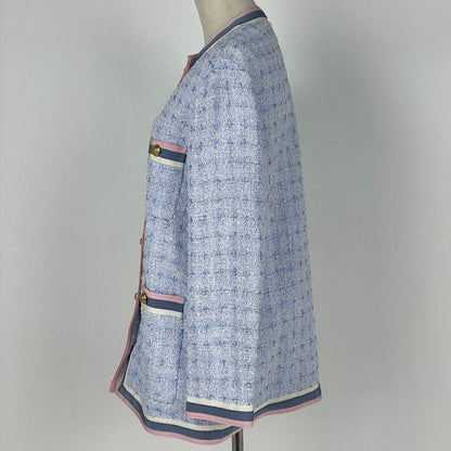 Gucci Colorless Jacket Tweed Jackets Light Blue