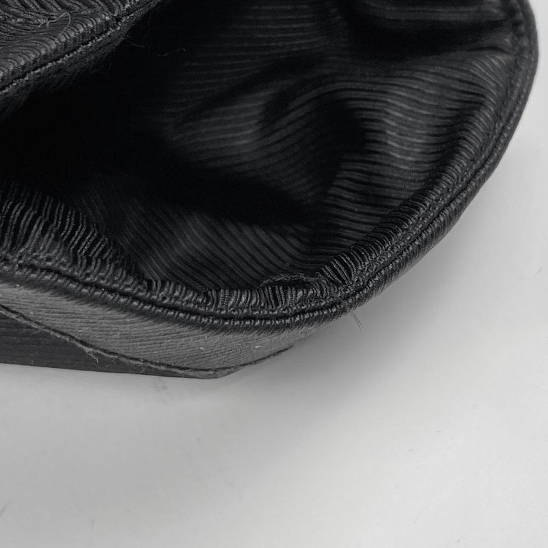 Louis Vuitton Logo Button Long Coat Wool Llama Black