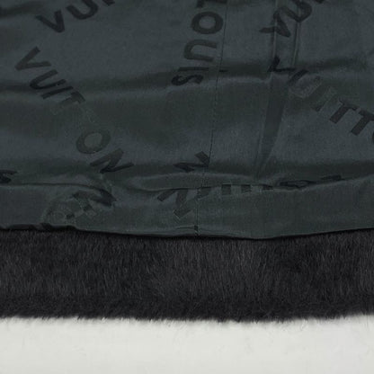 Louis Vuitton Logo Button Long Coat Wool Llama Black