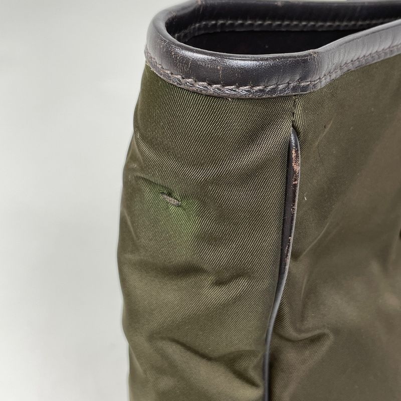 Prada Tote Khaki Nylon Green
