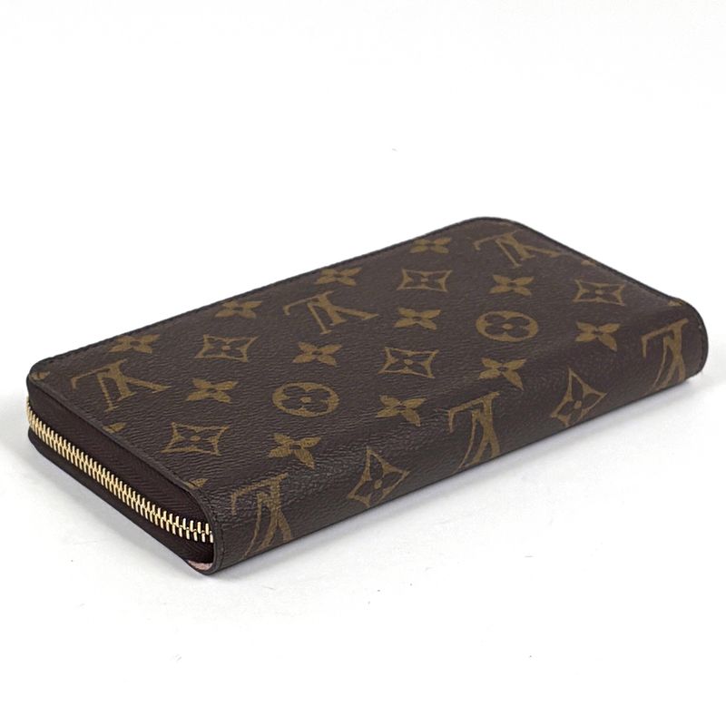 Louis Vuitton Zippy Wallet Round Zip Monogram Brown Rose Velours