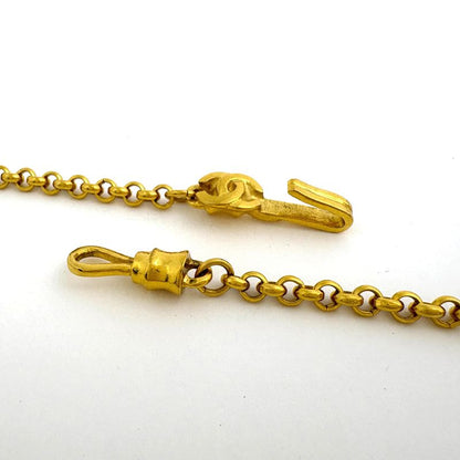 Chanel CC Logo Chain Necklace CC Mark Long Gold Plated