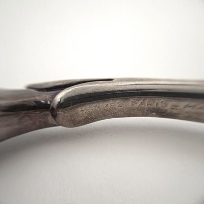 Hermes Chevalhos Bangle Horse Motif Bracelet Metal Silver