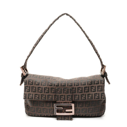 Fendi Shoulder Bag Zucchino Mamma Bucket Canvas