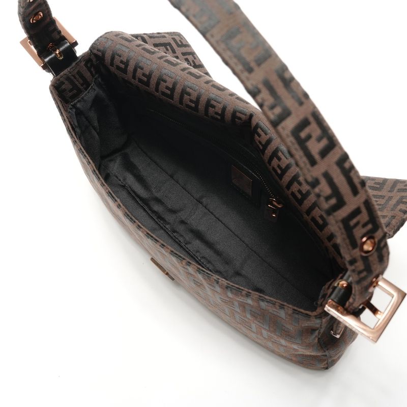 Fendi Shoulder Bag Zucchino Mamma Bucket Canvas