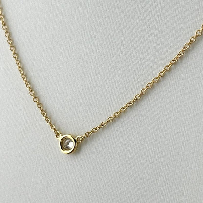 Tiffany & Co by the Yard Necklace YG Yellow Gold Pendant Elsa