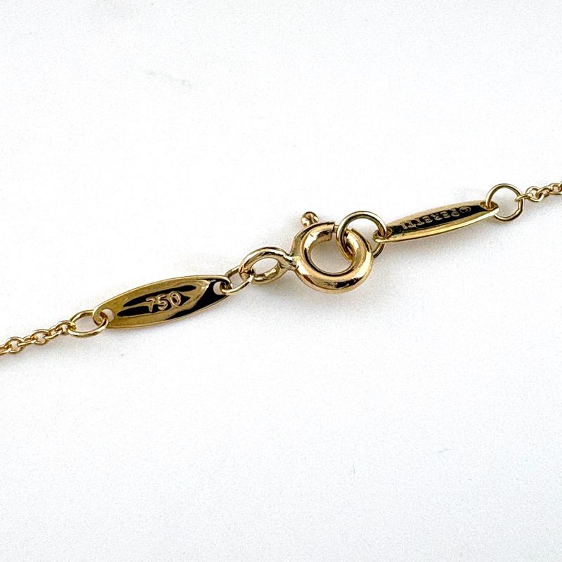Tiffany & Co by the Yard Necklace YG Yellow Gold Pendant Elsa