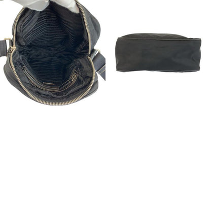 Prada Tessuto Black Nylon Leather Shoulder Bag