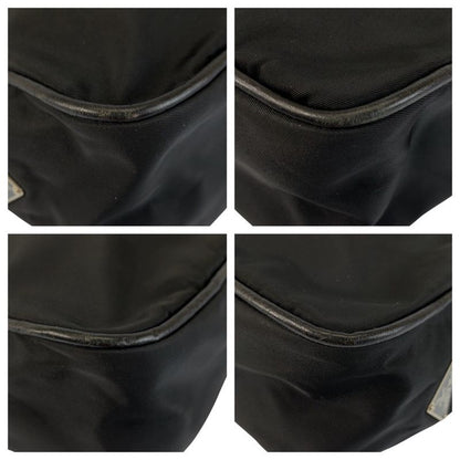 Prada Tessuto Black Nylon Leather Shoulder Bag