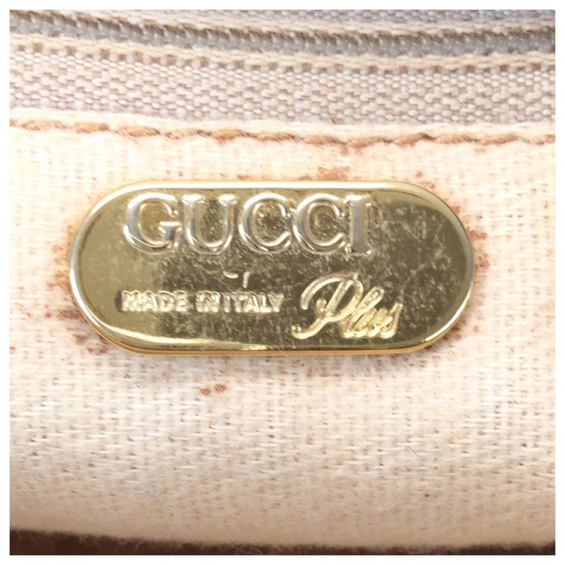 Gucci Vintage Plus Beige Brown Gold GG Supreme Canvas Clutch