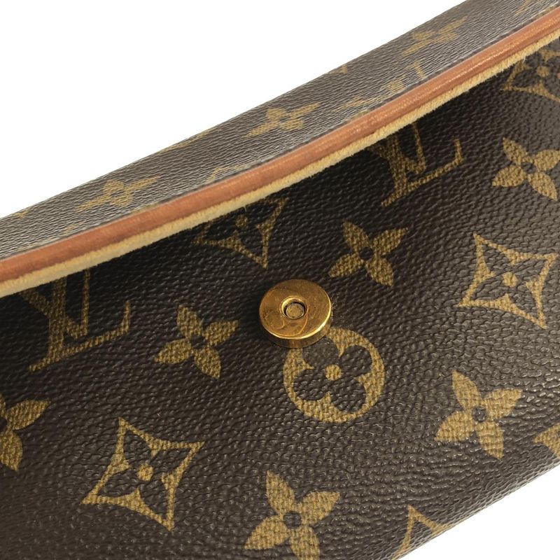 Louis Vuitton Monogram Pochette Twin PM Shoulder Bag Marron
