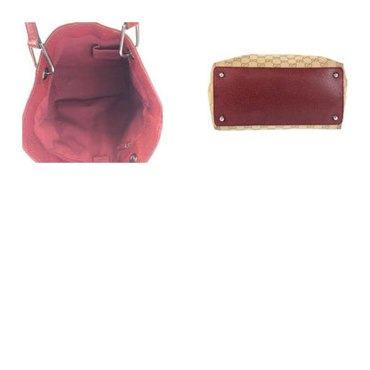 Gucci Beige Red Silver GG Canvas Tote Shoulder Bag
