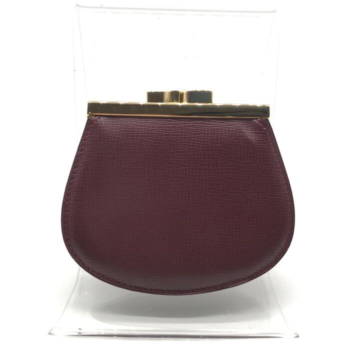 Cartier Must Line Wallet Clasp Coin Purse Leather Gold Case Present Gift