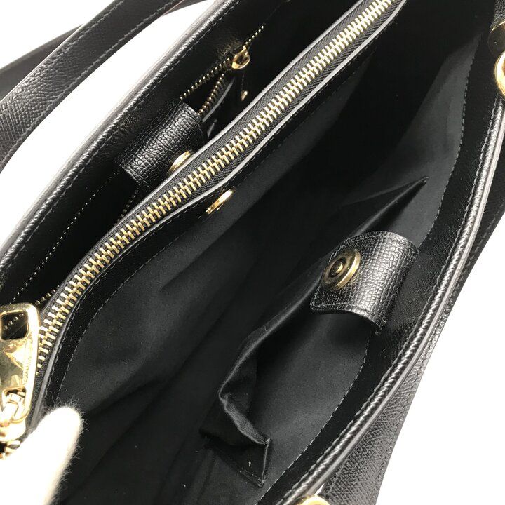Dolce & Gabbana 2-Way Bag Leather Dot Flower White Black